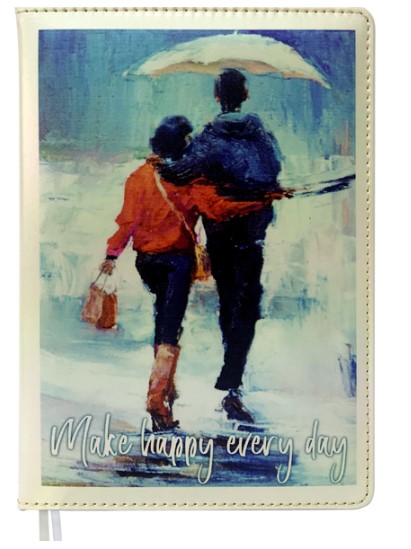Ежедневник недатированный 'deVENTE.Couple with umbrella', А5 , 320 стр , белая бумага, 2234477